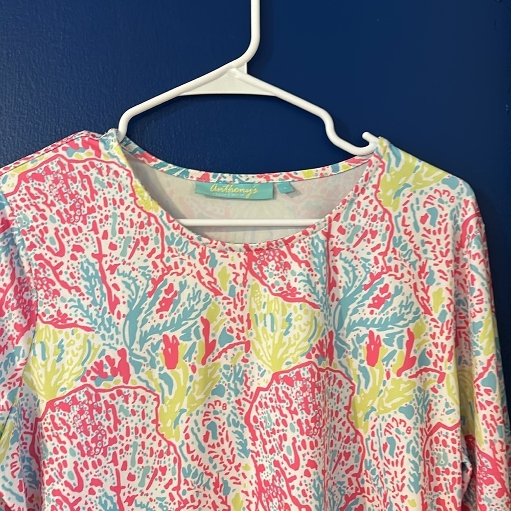 Women’s Anthony’s Multi Color Nylon & Spandex Long Sleeve Top Size Large - Picture 4 of 7